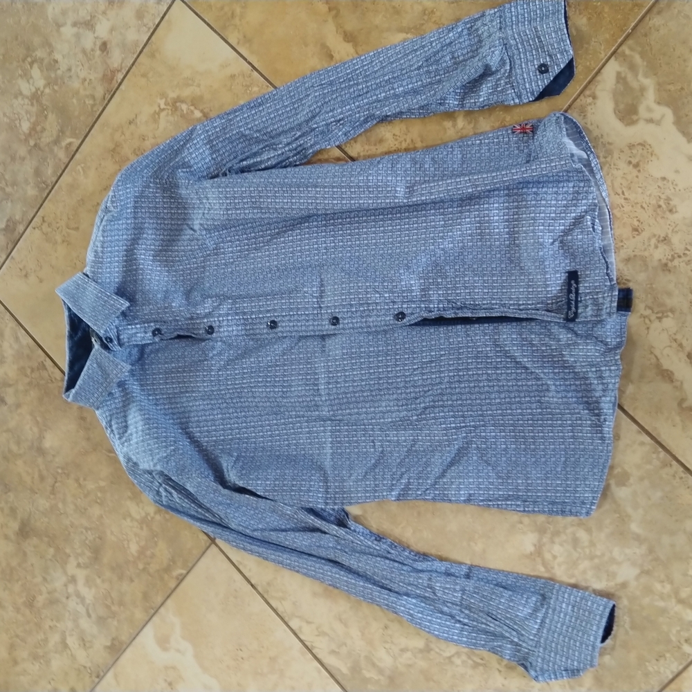 English Laundry, M, light blue patterned button down